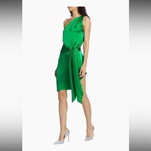 Amanda Uprichard Delmar Silk One-Shoulder Vibrant Dress